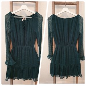 H&M green mini dress